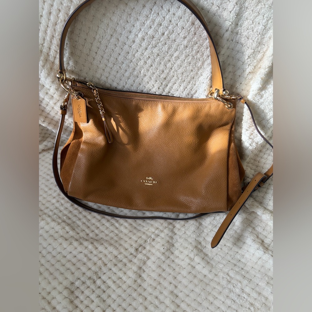 Coach Tan Leather Shoulder Bag
